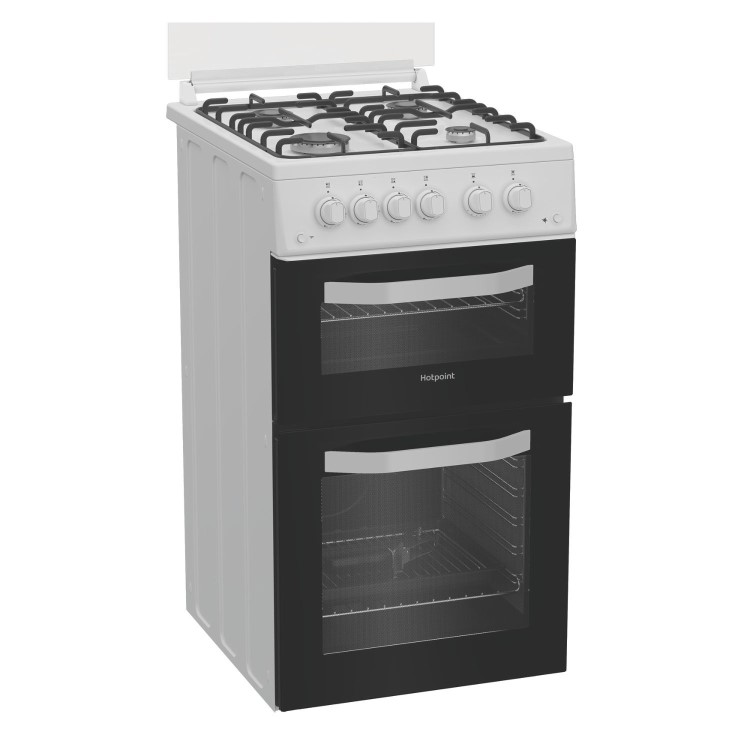 Hotpoint 50cm Gas Cooker with Lid - White