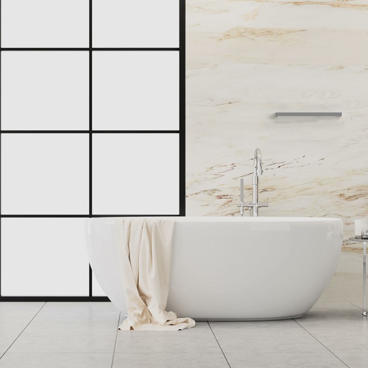 GRADE A1 - Square Brushed Single Bar Heated Towel Rail 19W - Burdock