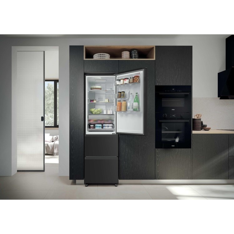 Haier 3D 55 Series 3 303 Litre 60/40 Freestanding Fridge Freezer - Black