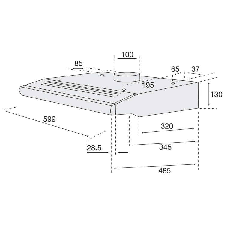 Hotpoint 60cm Visor Cooker Hood - Brown