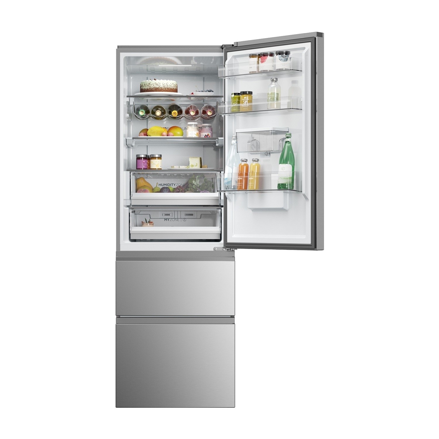 Haier 3D 60 Series 5 357 Litre 60/40 Freestanding Fridge Freezer - Silver Haier 3D 60 Series 5 357 Litre 60/40 Freestanding Fridge Freezer - Silver