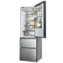 Refurbished Haier 3D 60 Series 5 HTW5618ENMG Freestanding 356 Litre 60/40 Frost Free Fridge Freezer Silver