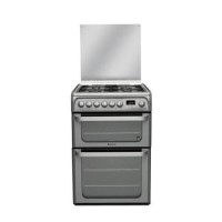 Hotpoint HUD61G Ultima 60cm Double Oven Dual Fuel Cooker in Graphite