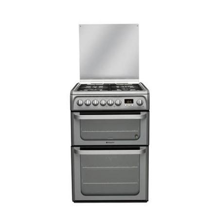 Hotpoint HUD61G Ultima 60cm Double Oven Dual Fuel Cooker in Graphite