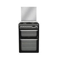 Hotpoint HUD61K Ultima 60cm Double Oven Dual Fuel Cooker in Black