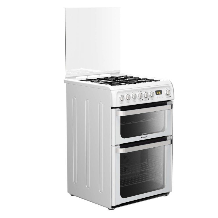 Hotpoint HUD61PS Ultima 60cm Double Oven Dual Fuel Cooker - Polar White