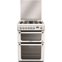 Hotpoint Ultima 60cm Double Oven Dual Fuel Cooker - White