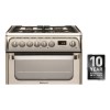 GRADE A1 - Hotpoint HUD61XS Ultima 60cm Double Oven Dual Fuel Cooker - Stainless Steel