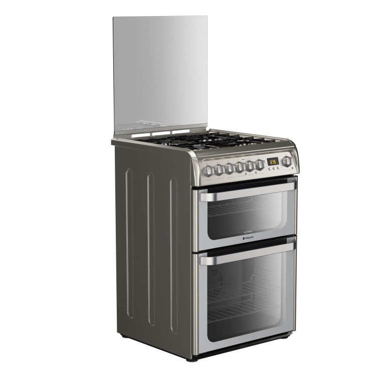Hotpoint HUD61XS Ultima 60cm Double Oven Dual Fuel Cooker - Stainless Steel