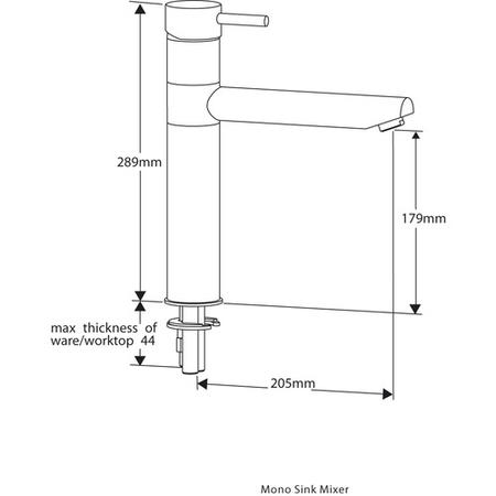 Reginox Black & Chrome Single Lever Mixer Pillar Kitchen Tap – Hudson