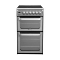 GRADE A2 - Hotpoint HUE52GS 50cm Double Oven Electric Cooker With Ceramic Hob - Graphite