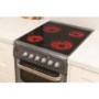 GRADE A2 - Hotpoint HUE52GS 50cm Double Oven Electric Cooker With Ceramic Hob - Graphite