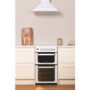 Hotpoint HUE52PS 50cm Double Oven Electric Cooker With Ceramic Hob - White