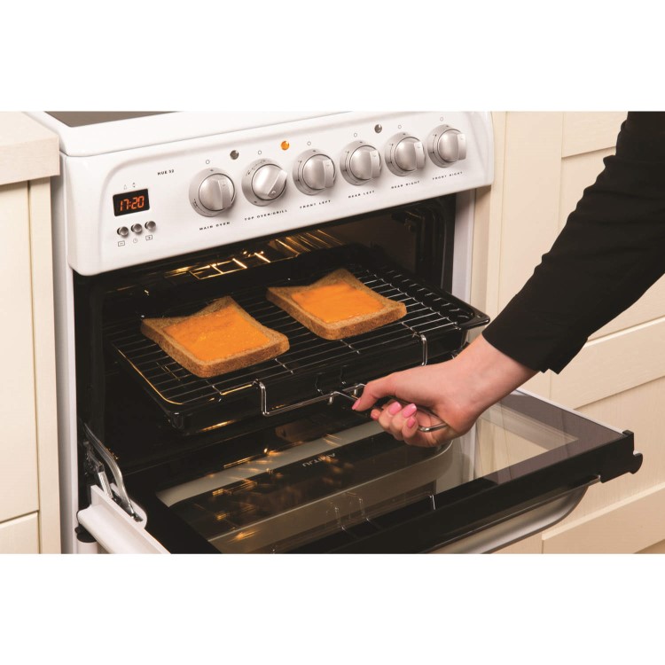Hotpoint HUE52PS 50cm Double Oven Electric Cooker With Ceramic Hob - White