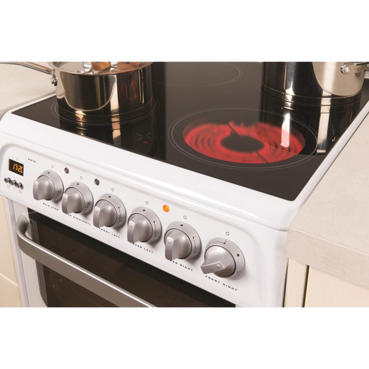 Hotpoint HUE52PS 50cm Double Oven Electric Cooker With Ceramic Hob - White