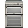 GRADE A1 - Hotpoint HUE61XS 60cm Wide Double Oven Electric Cooker With Ceramic Hob - Similinox