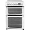 GRADE A2 - Hotpoint HUE62PS 60cm Wide Double Oven Multifunction Electric Cooker With Ceramic Hob - White