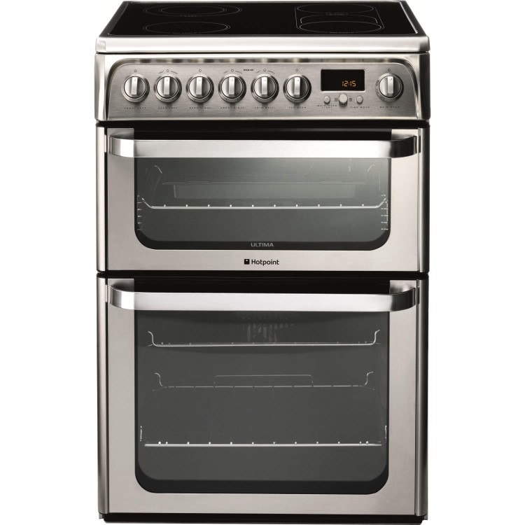 Hotpoint HUE62XS0 Ultima 60cm Electric Cooker With Ceramic Hob Stainless Steel