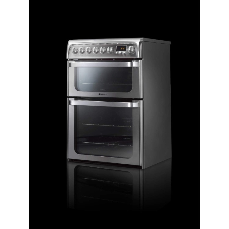 Hotpoint HUE62XS0 Ultima 60cm Electric Cooker With Ceramic Hob Stainless Steel