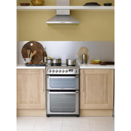 Hotpoint HUE62XS0 Ultima 60cm Electric Cooker With Ceramic Hob Stainless Steel