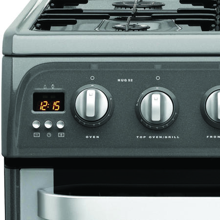 GRADE A2 - Hotpoint HUG52G Ultima 50cm Double Oven Gas Cooker in Graphite