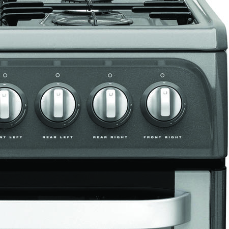 GRADE A2 - Hotpoint HUG52G Ultima 50cm Double Oven Gas Cooker in Graphite