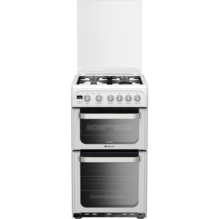 Hotpoint HUG52P Ultima 50cm Double Oven Gas Cooker in White