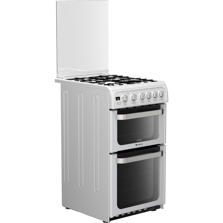 Hotpoint HUG52P Ultima 50cm Double Oven Gas Cooker in White