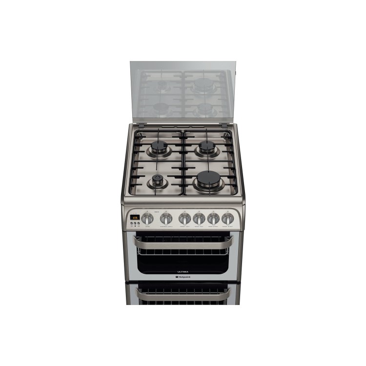 Hotpoint HUG52X Ultima 50cm Double Oven Gas Cooker in Stainless Steel