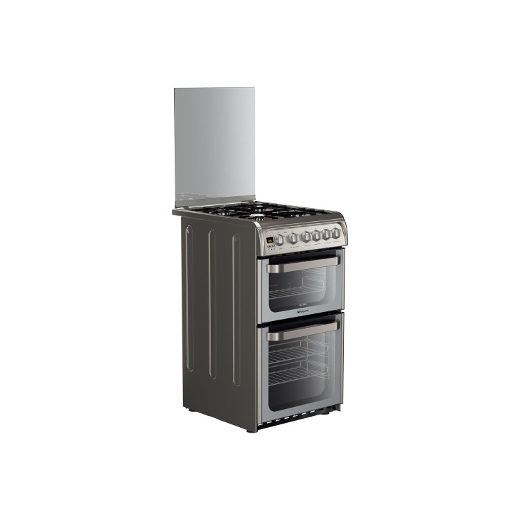 Hotpoint HUG52X Ultima 50cm Double Oven Gas Cooker in Stainless Steel