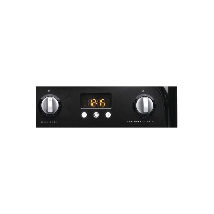 Refurbished Hotpoint Ultima HUG61K 60cm Double Oven Gas Cooker Black