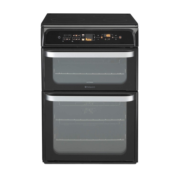 Hotpoint HUI62TK Ultima 60cm Double Oven Electric Cooker With Induction Hob Black