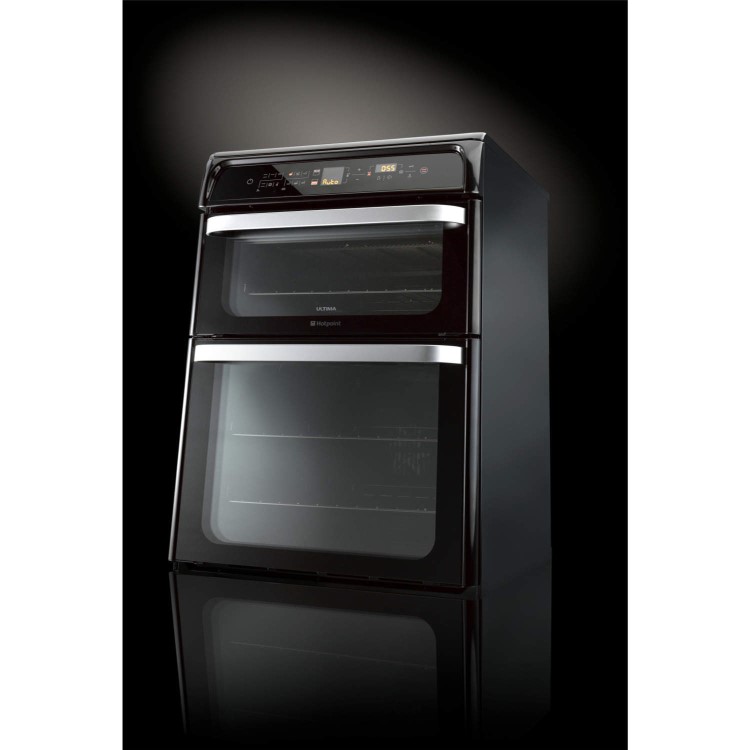 Hotpoint HUI62TK Ultima 60cm Double Oven Electric Cooker With Induction Hob Black