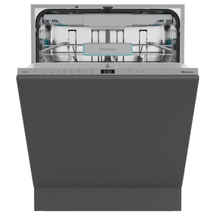 Hisense Integrated Dishwasher - Auto Dry, A-Rated, Silver control panel