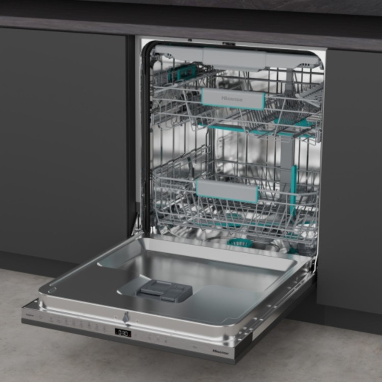Hisense Integrated Dishwasher - Auto Dry, A-Rated, Silver control panel