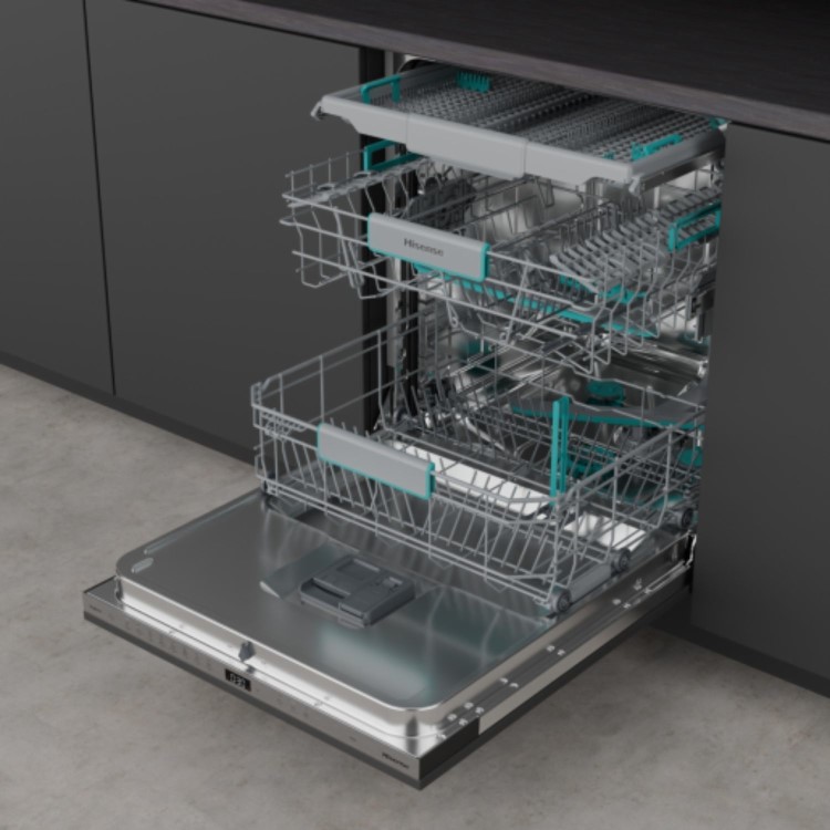 Hisense Integrated Dishwasher - Auto Dry, A-Rated, Silver control panel
