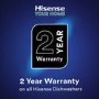 Hisense Hi4 Integrated Dishwasher - Silver - D-Rated, Silver control panel