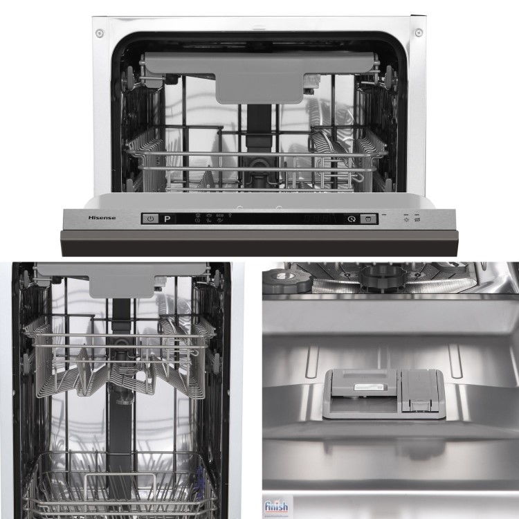 Hisense Integrated Slimline Dishwasher - Auto Dry C-Rated Silver control panel