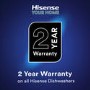 Refurbished Hisense HV523E15UK 10 Place Fully Integrated Slimline Dishwasher Silver