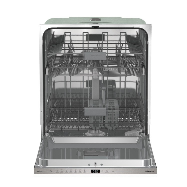 Hisense Auto Dry Integrated Dishwasher - C-Rated, Silver control panel