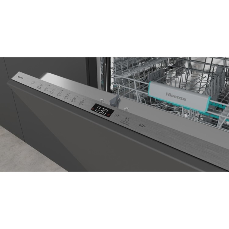 Hisense Fully Integrated Dishwasher -  Auto Dry, C-Rated, Silver control panel