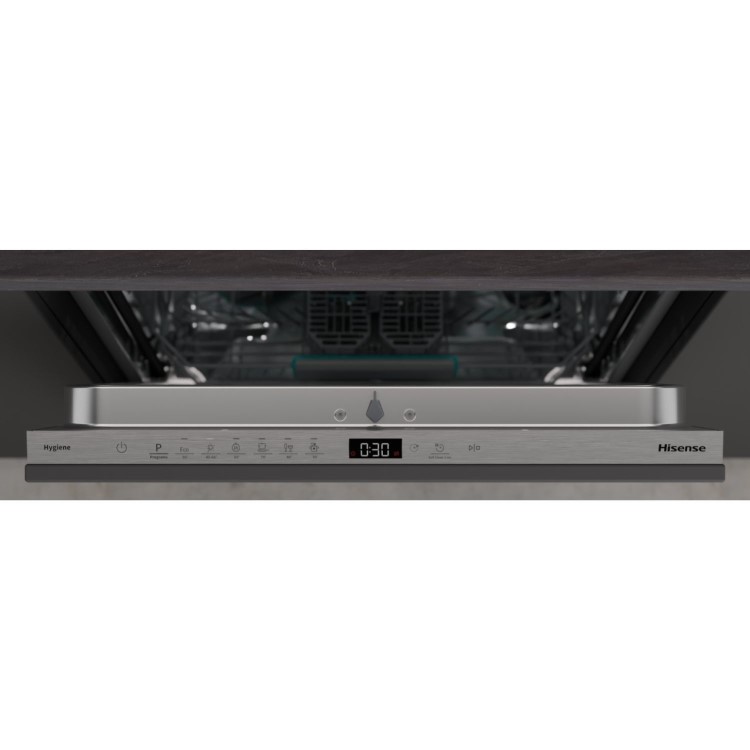Hisense Fully Integrated Dishwasher -  Auto Dry, C-Rated, Silver control panel