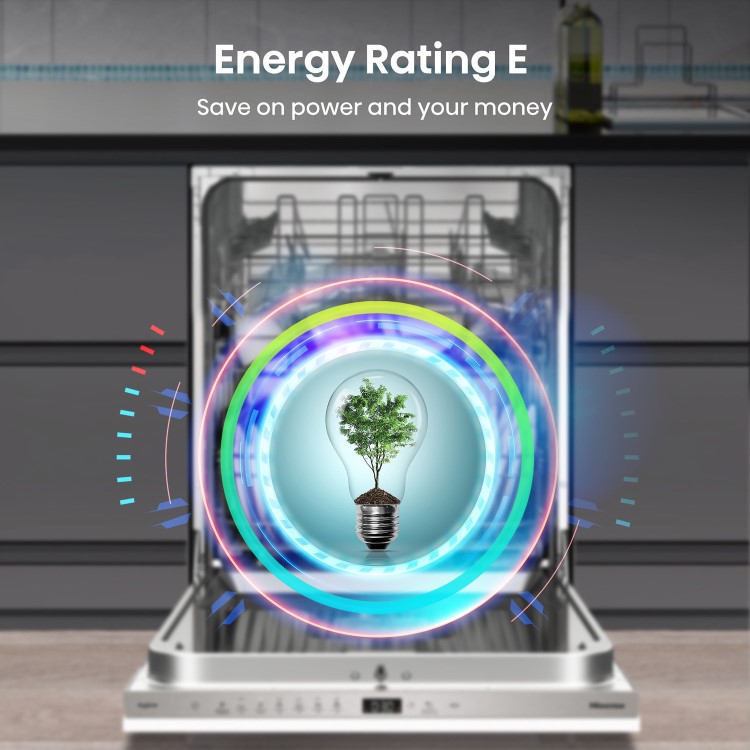 Hisense Hi4 Integrated Dishwasher - E-Rated Silver control panel