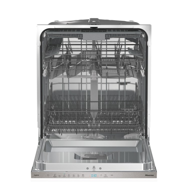 Hisense Hygiene Integrated Dishwasher - Stainless Steel - D-Rated, Silver control panel