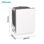 Hisense Hygiene 16 Place Settings Fully Integrated Dishwasher - Stainless Steel