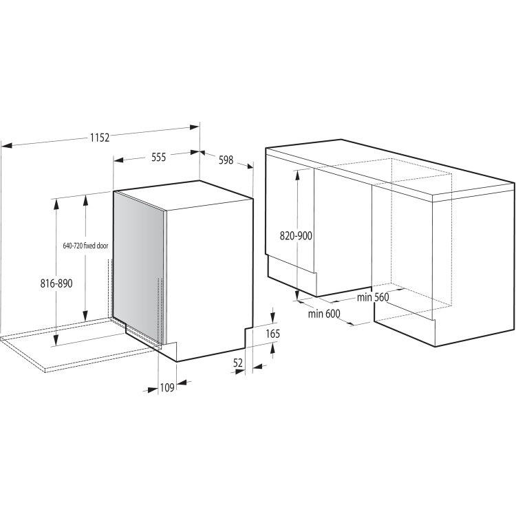 Hisense Hygiene Integrated Dishwasher - Stainless Steel - D-Rated, Silver control panel