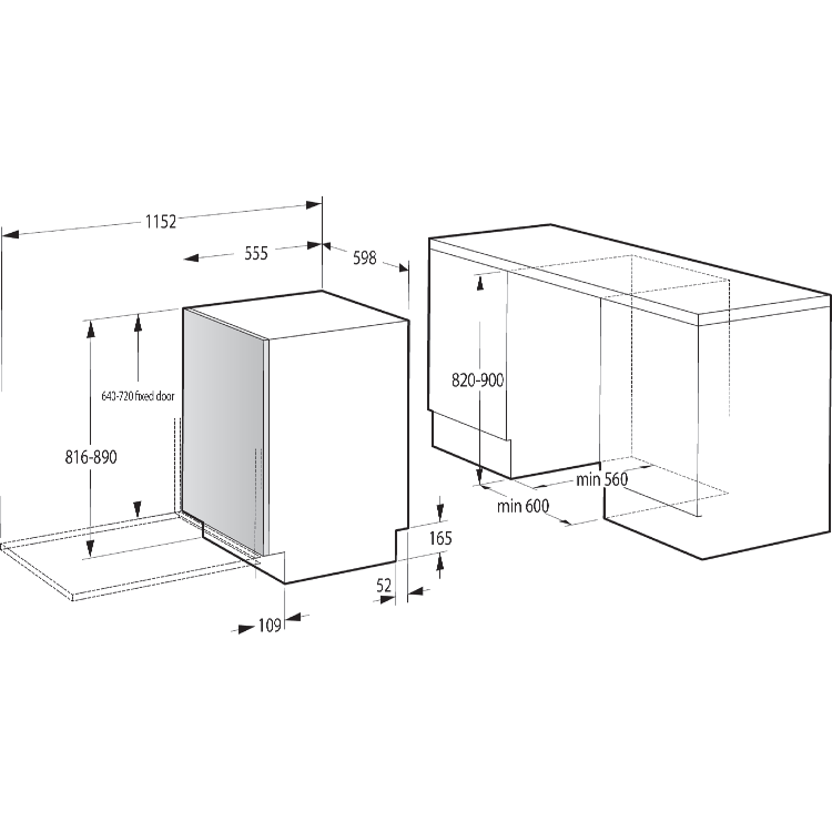 Hisense Hygiene Integrated Dishwasher - Stainless Steel - D-Rated, Silver control panel