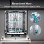 Hisense Hygiene Integrated Dishwasher - Stainless Steel - D-Rated, Silver control panel