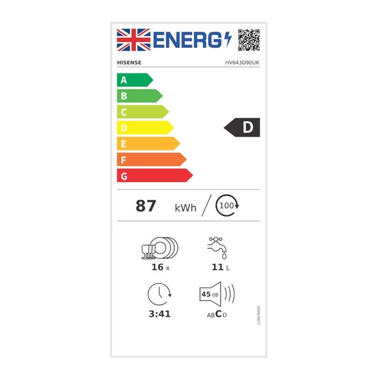 Hisense Hi4 Integrated Dishwasher - Auto Dry D-Rated Silver control panel