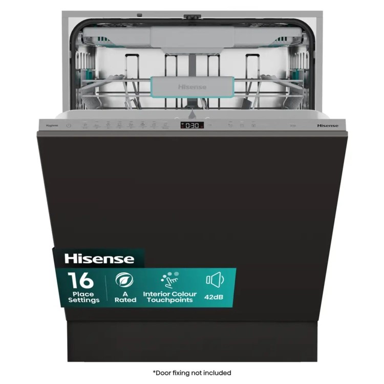 Hisense Integrated Dishwasher - Smart Wi-Fi, A-Rated, Silver control panel